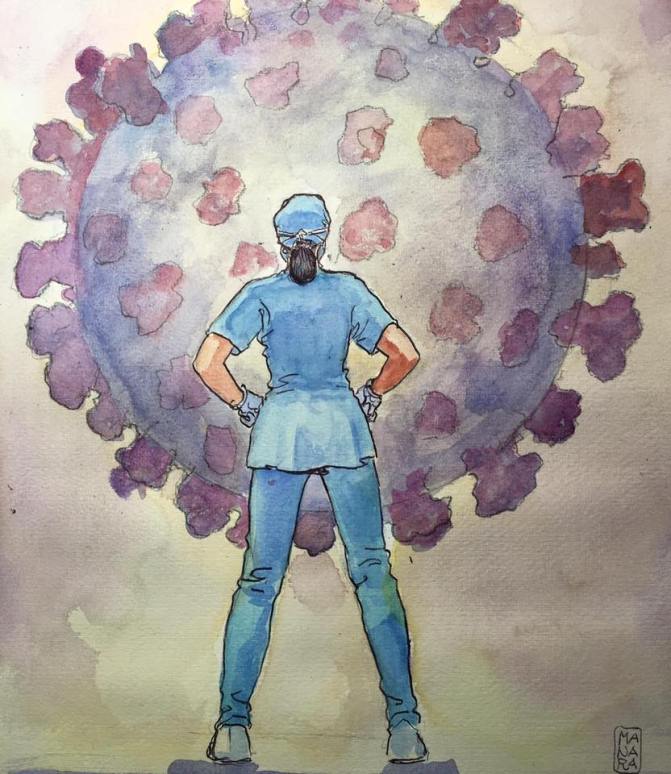 Milo Manara - humatity and corona virus